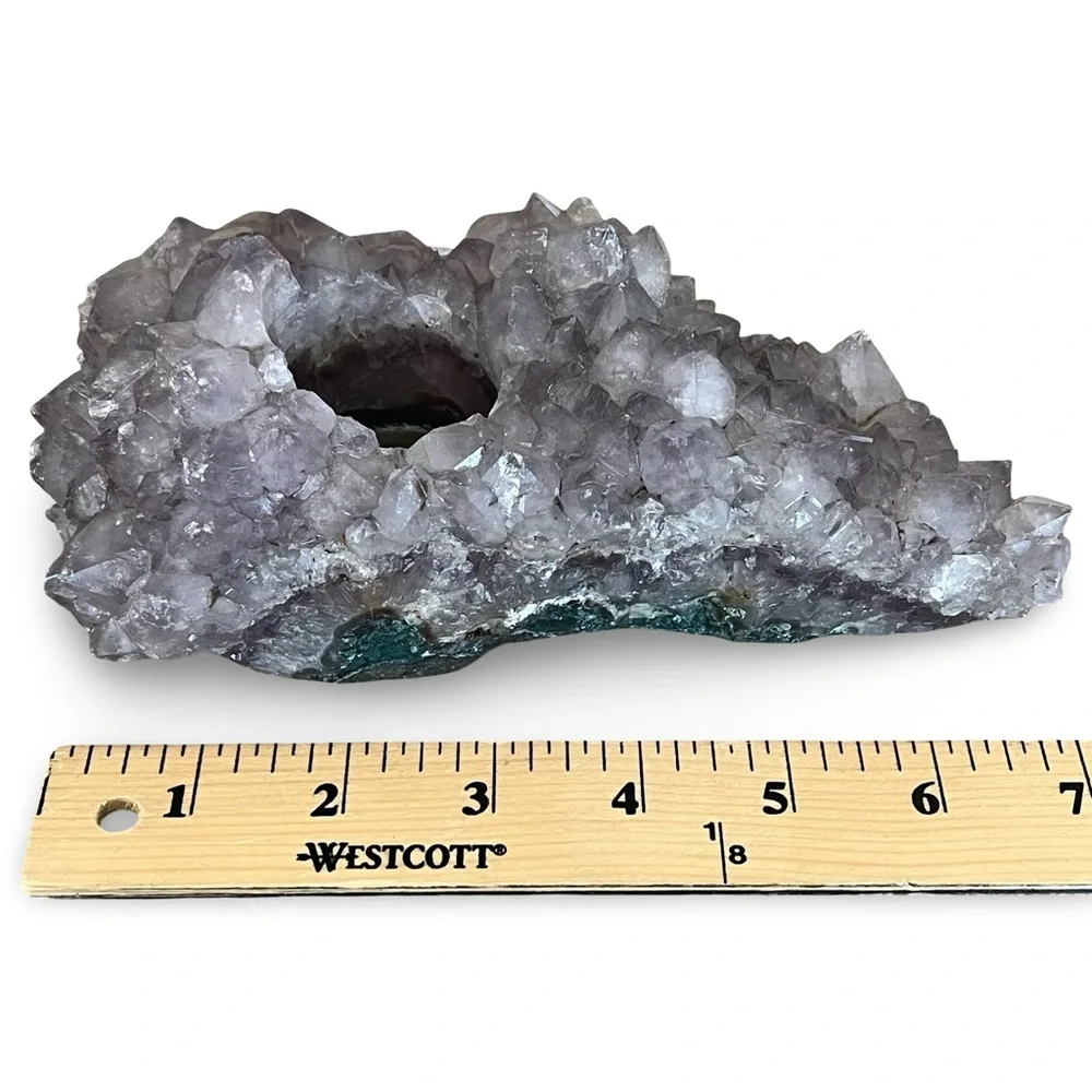 Natural Amethyst Crystal Cluster Tea Light Candle Holder